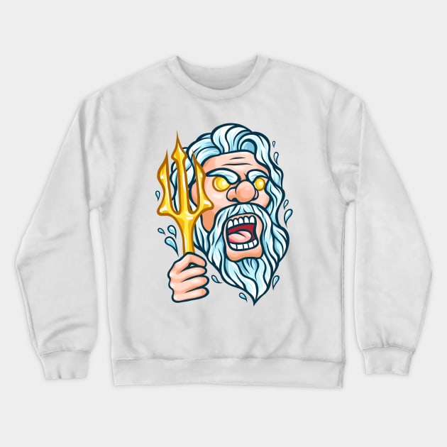 Poseidon Greek Mythology God of Sea Crewneck Sweatshirt by SmittyGFX